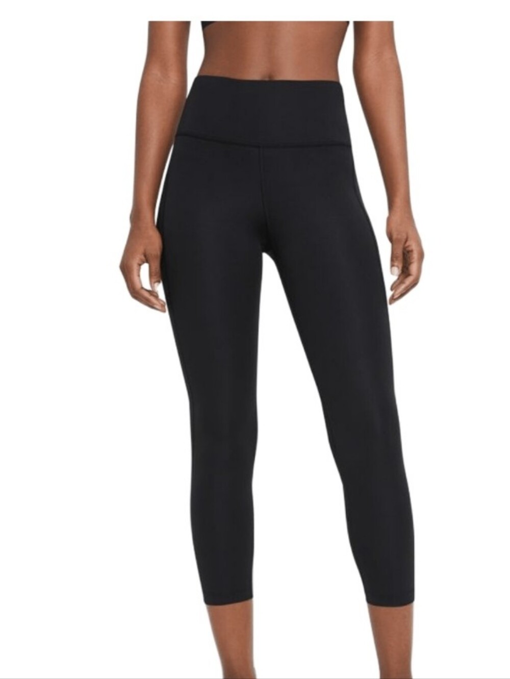 Nike Black Mid Rise Crop Dri Fit Leggings Size Small